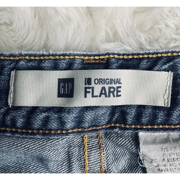 Gap Original Flare Jeans 8 (29 x 31.5) Blue Mid Rise Denim Stretch Womens Vtg - Picture 4 of 9